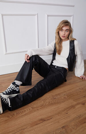 Faux Leather Slouchy Vest image number 3