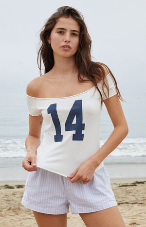 White Bonnie 14 Off-The-Shoulder Top image number 1