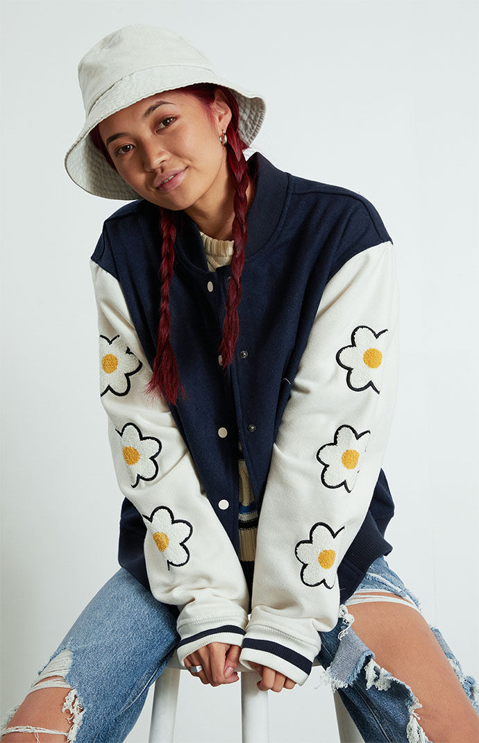 PacSun Navy Varsity Jacket PacSun