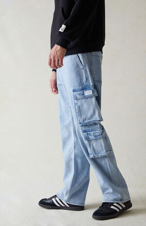 Indigo Baggy Cargo Jeans image number 6
