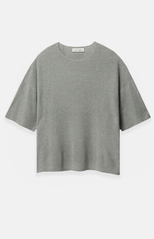Concrete Heather Waffle Knit Short Sleeve T-Shirt image number 1