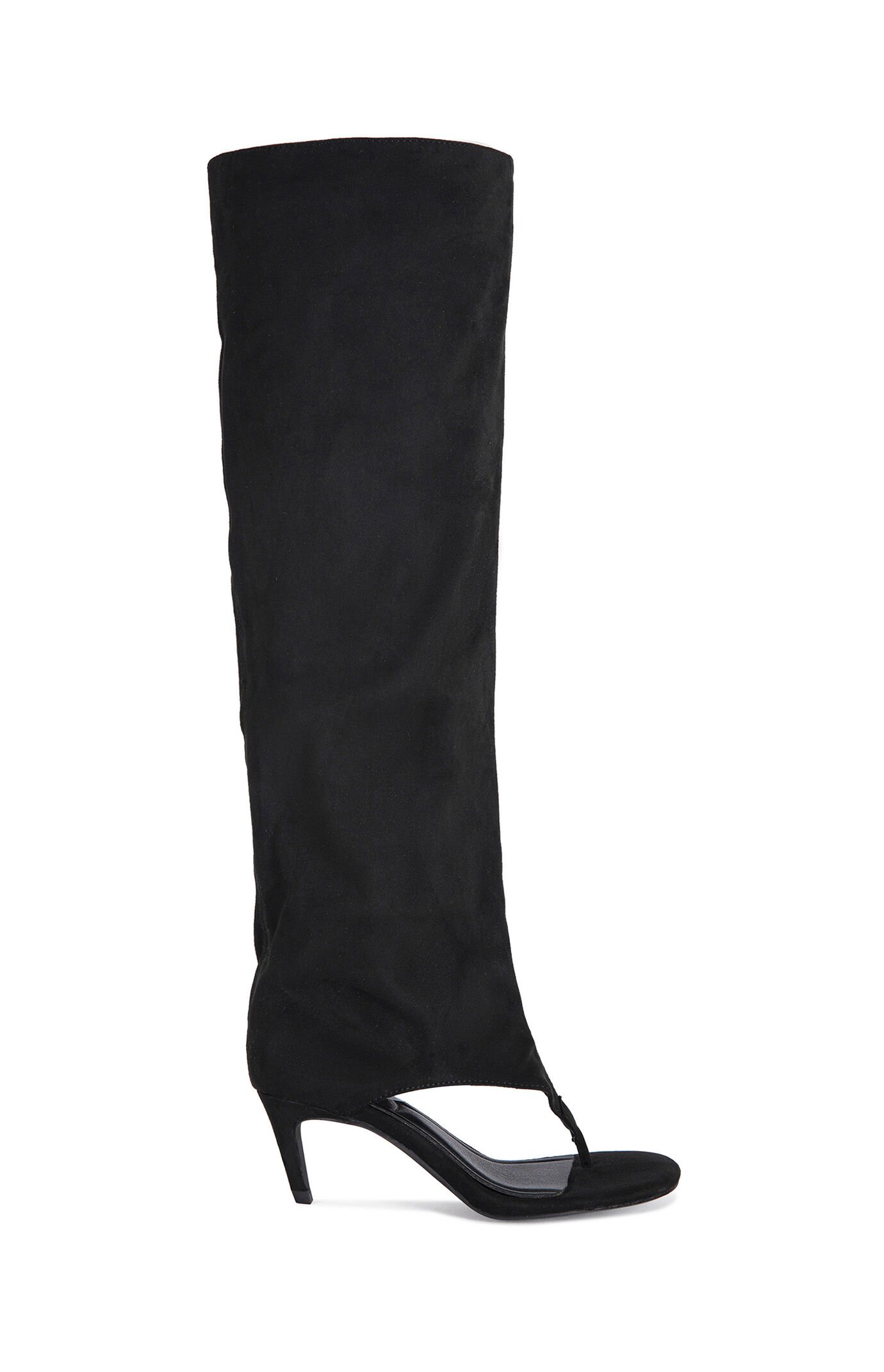 AZALEA WANG Women's Chandi Black Stiletto Sandal Boots