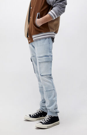 Eco Light Indigo Wash Slim Cargo Pants image number 1