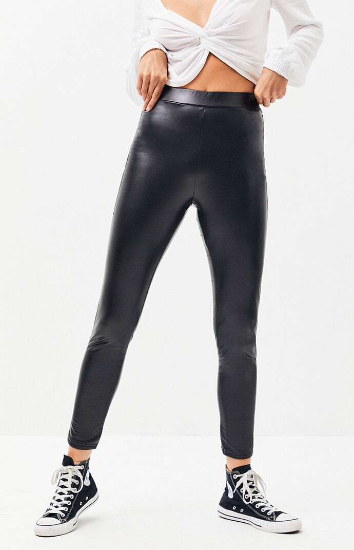 adidas faux leather leggings