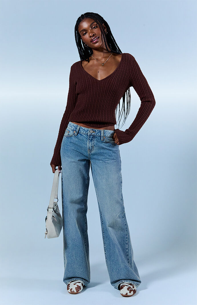 Pacsun Casey Low Rise Baggy Jeans Light Wash Blue