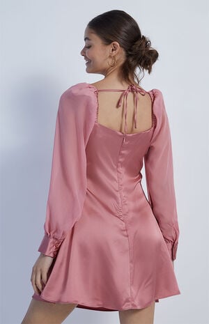 Silky Cowl Neck Mini Dress image number 4