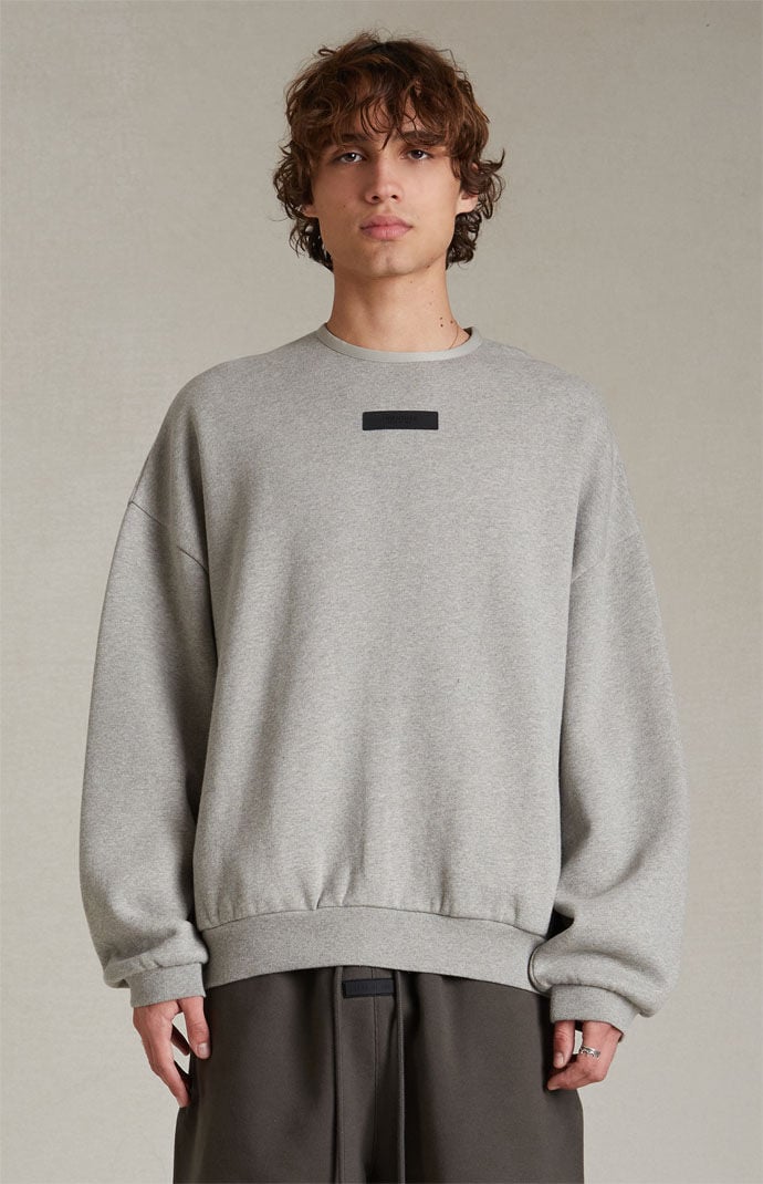 Fear of God Essentials Dark Heather Oatmeal Crew Neck Sweatshirt