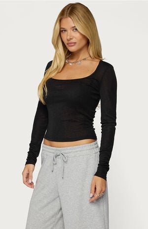 Amanita Scoop Neck Long Sleeve Top image number 2