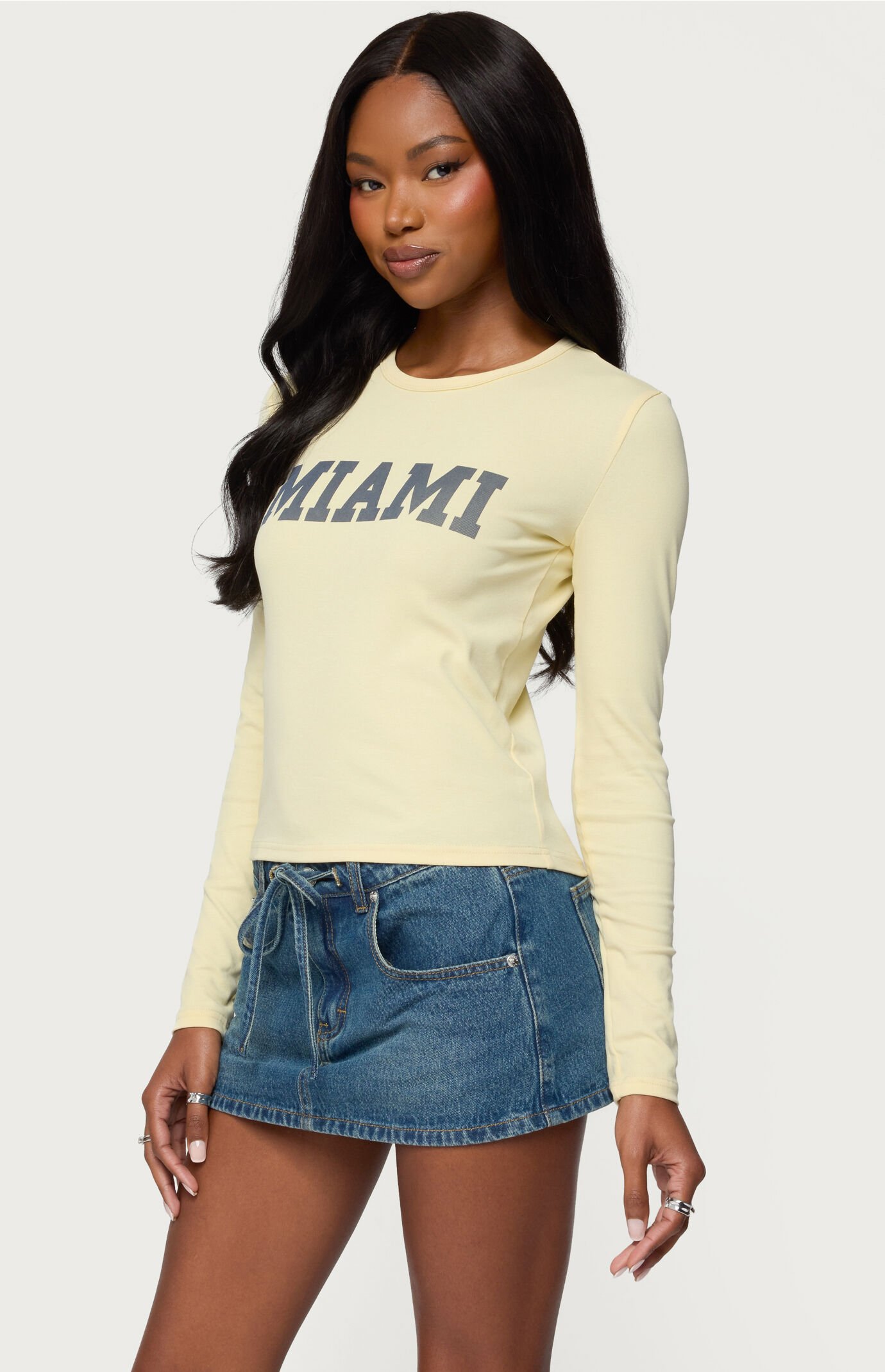 Edikted Miami Girl Long Sleeve T-Shirt
