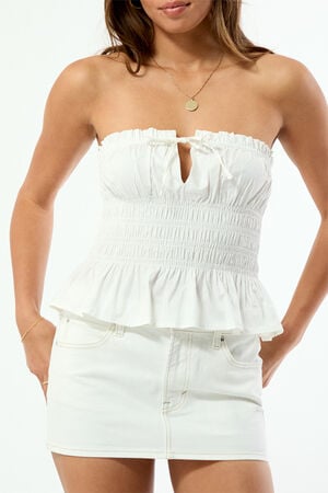 Quinn Ruched Babydoll Tube Top image number 5