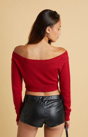Isabela Off-The-Shoulder Cropped Cardigan image number 3