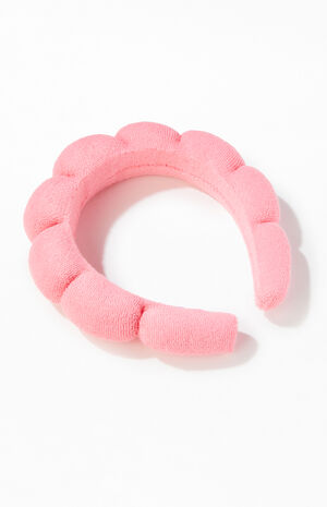 Pink Gem Plush Spa Headband image number 1