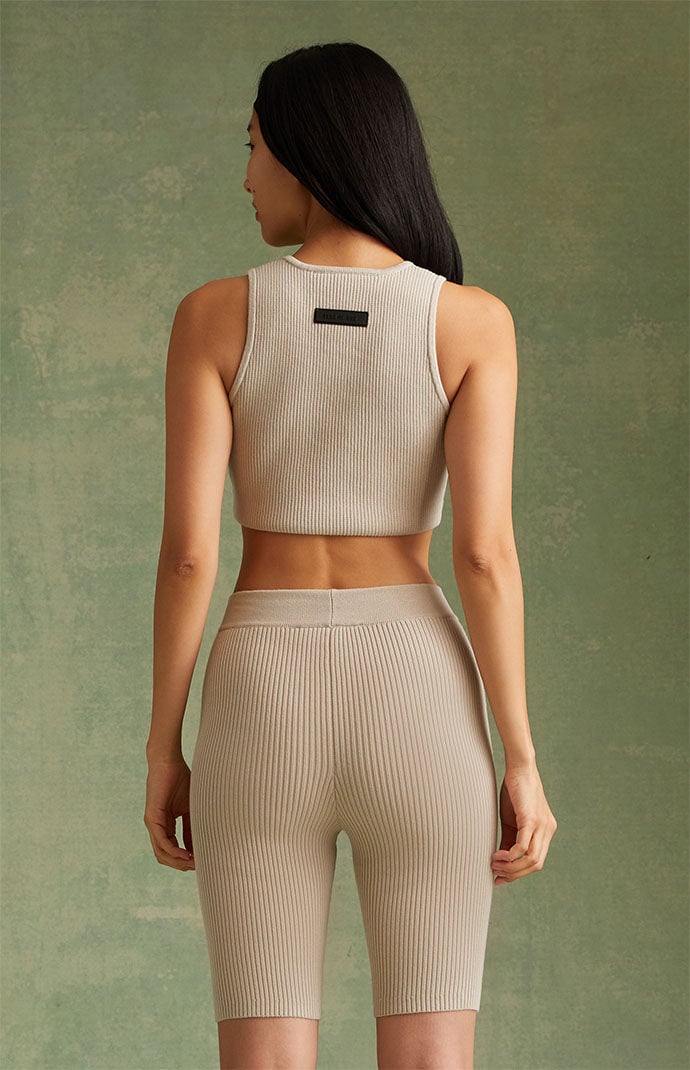 Fear of God ESSENTIALS Women's Silver Cloud Sweater Knit Biker Shorts