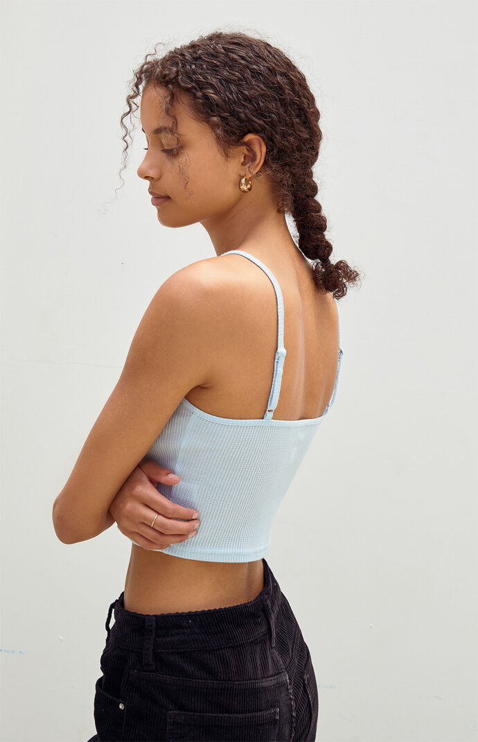 Waffle Lace Cami Tank Top