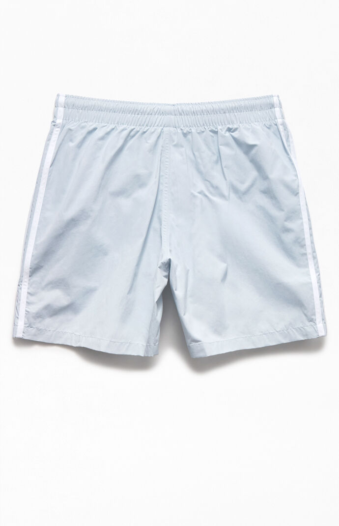 Blue 3-Stripes 16" Swim Trunks