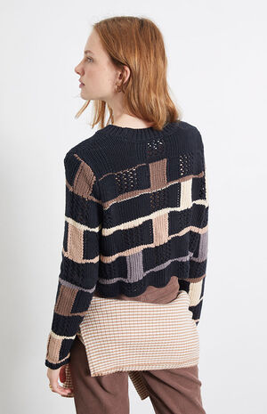 Mixed Messages Checker Sweater image number 3
