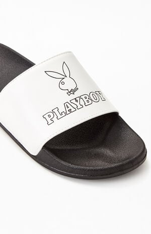By PacSun Women's Black & White Bunny Slide Sandals image number 8