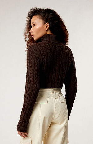 Bailey Cable Knit Cropped Sweater image number 4