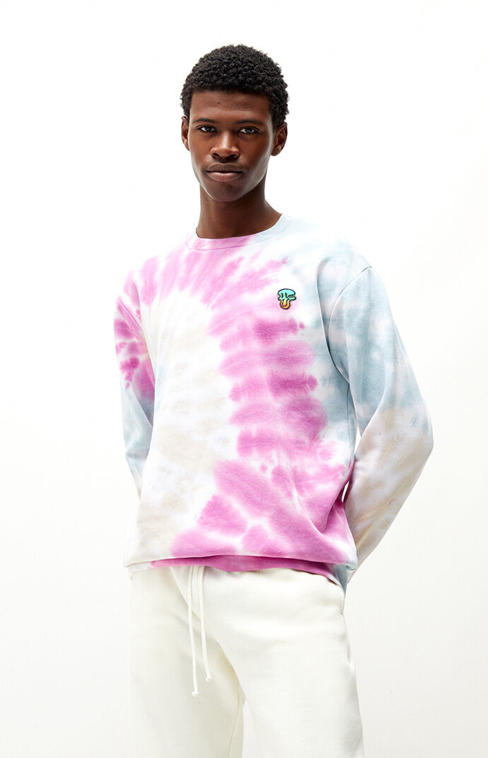 Pink tie dye crew neck top