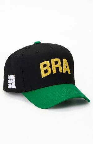 Embroidered Brazil Pro Crown Snapback Hat image number 1