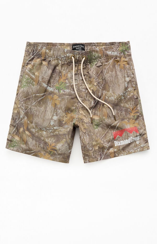 Diamond Cross Ranch Range Camo 5.5" Swim Trunks