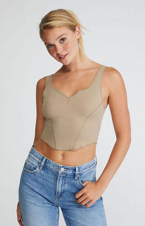 Brown Sugar Notched Tank Top image number 1