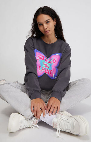 Glad You Exist Crew Neck Sweatshirt image number 1