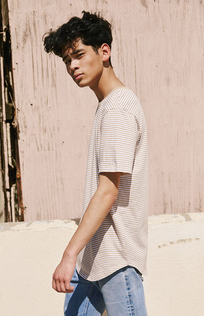 Ezar Striped Scallop T-Shirt