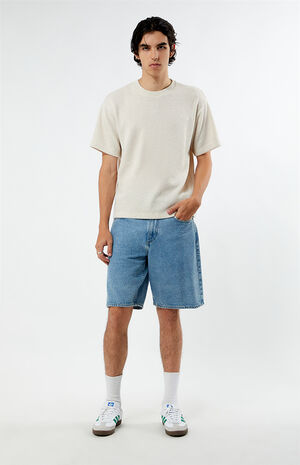 Cream Grain Knit Oversized T-Shirt image number 4