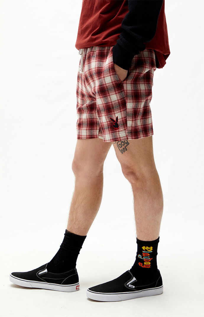 Playboy By PacSun State Line Flannel Shorts PacSun