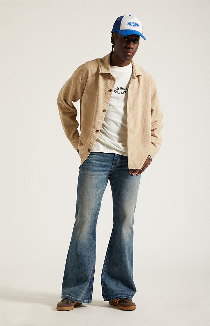 Pacsun Jordan Baggy Bootcut Jeans Medium Blue Tint | Pacsun