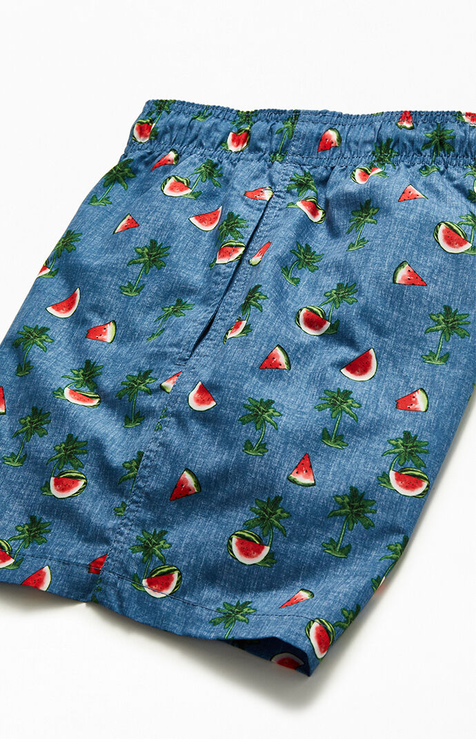 Chambray Watermelon 16" Swim Trunks