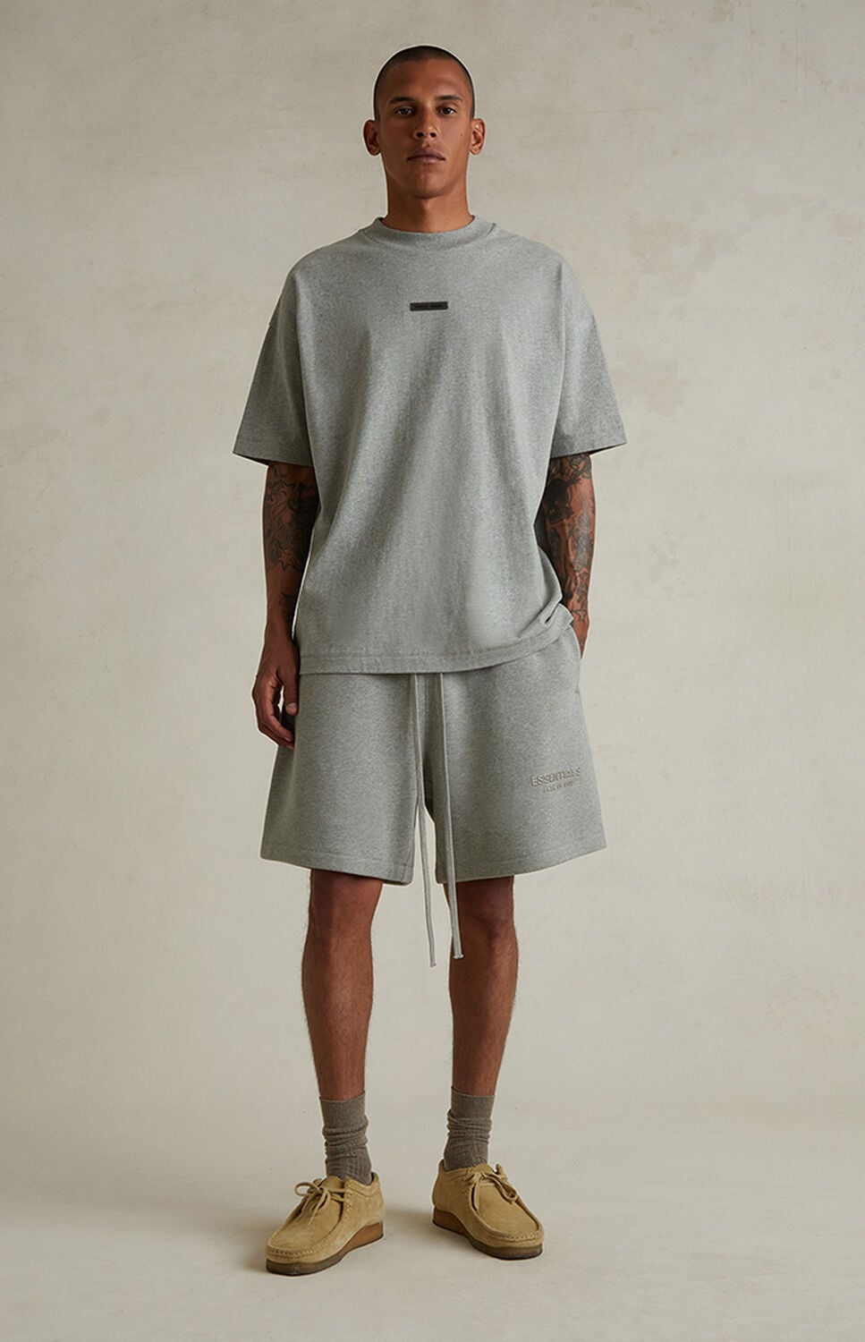 Fear of God ESSENTIALS Concrete Heather Classic T-Shirt thumbnail 6