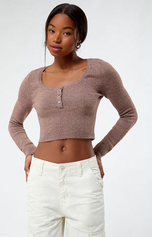Aria Long Sleeve Henley Sweater image number 2