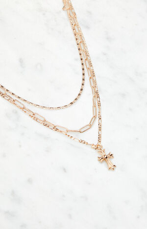 Layered Cross Necklace image number 2