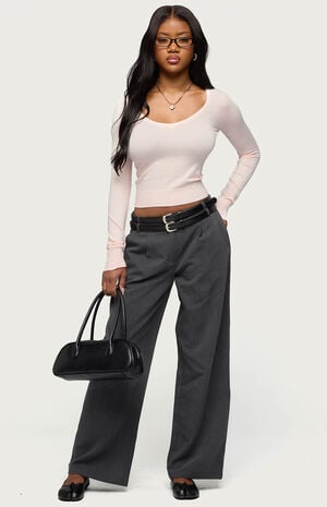 Mercedes Knitted V Neck Top image number 5