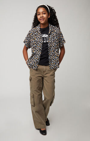 Olive Baggy Cargo Jeans image number 5