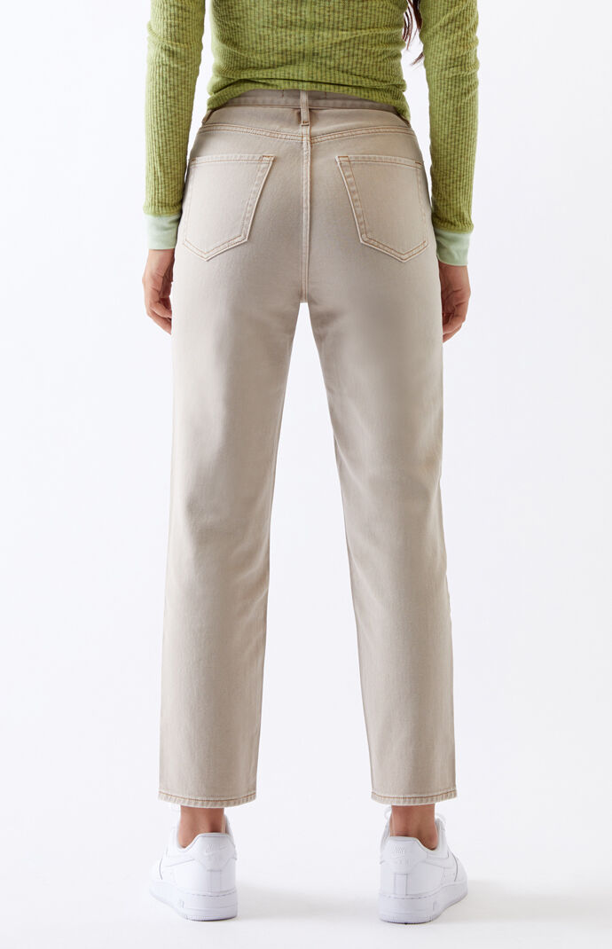 sand straight leg jeans