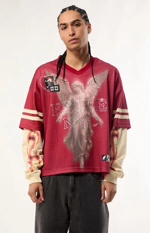 Divine Signal Layered Long Sleeve Football Jersey image number 1