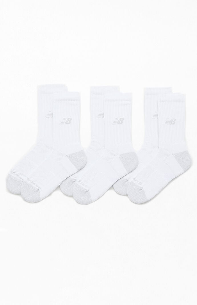 New Balance 3 Pack White Active Crew Socks