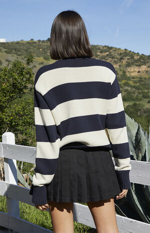 John Galt Black u0026 White Striped Brianna Sweater | PacSun