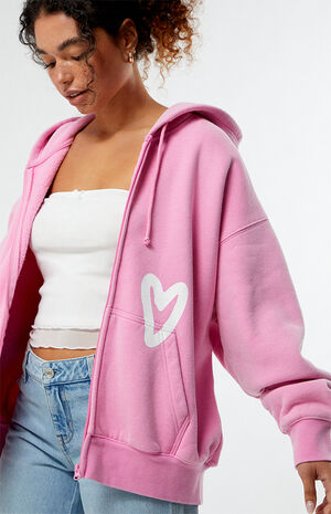 LA Kind Zip Up Oversized Hoodie image number 2