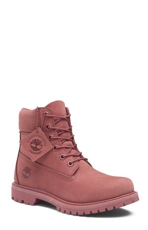 Women's Red Premium 6inch Waterproof Lace-Up Boots image number 10