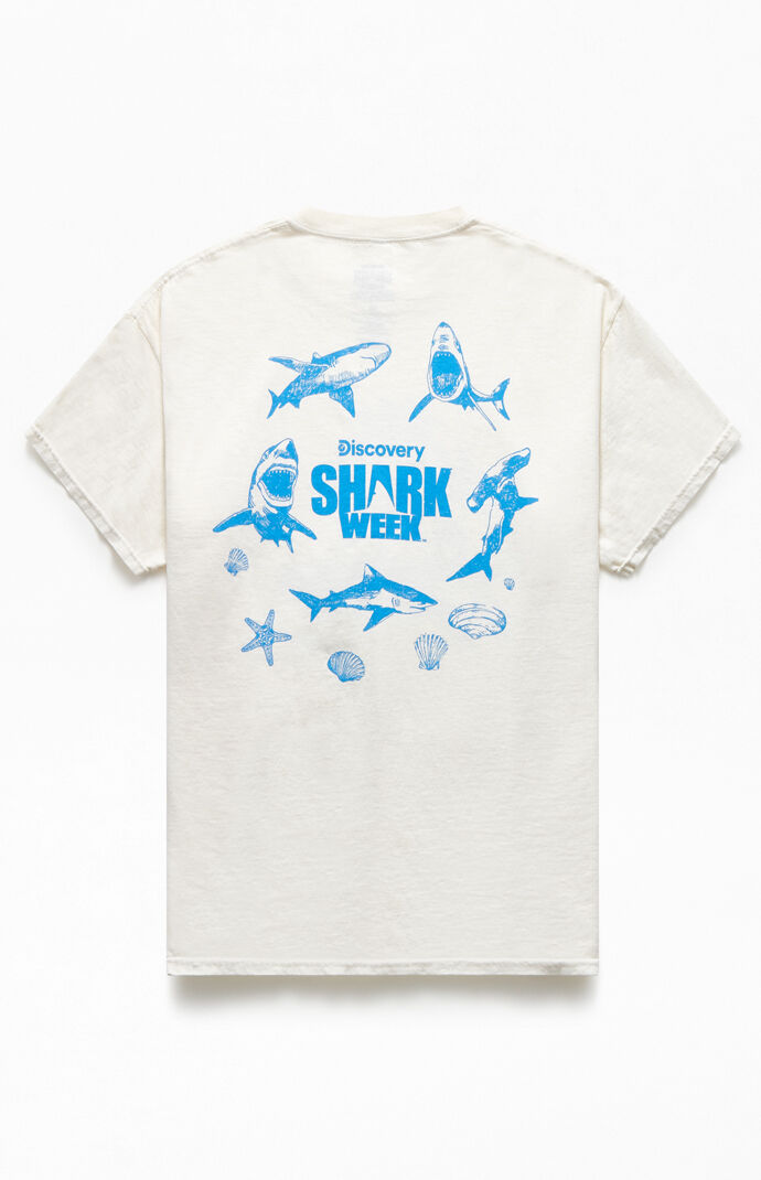 discovery shark week stencil tshirt  pacsun