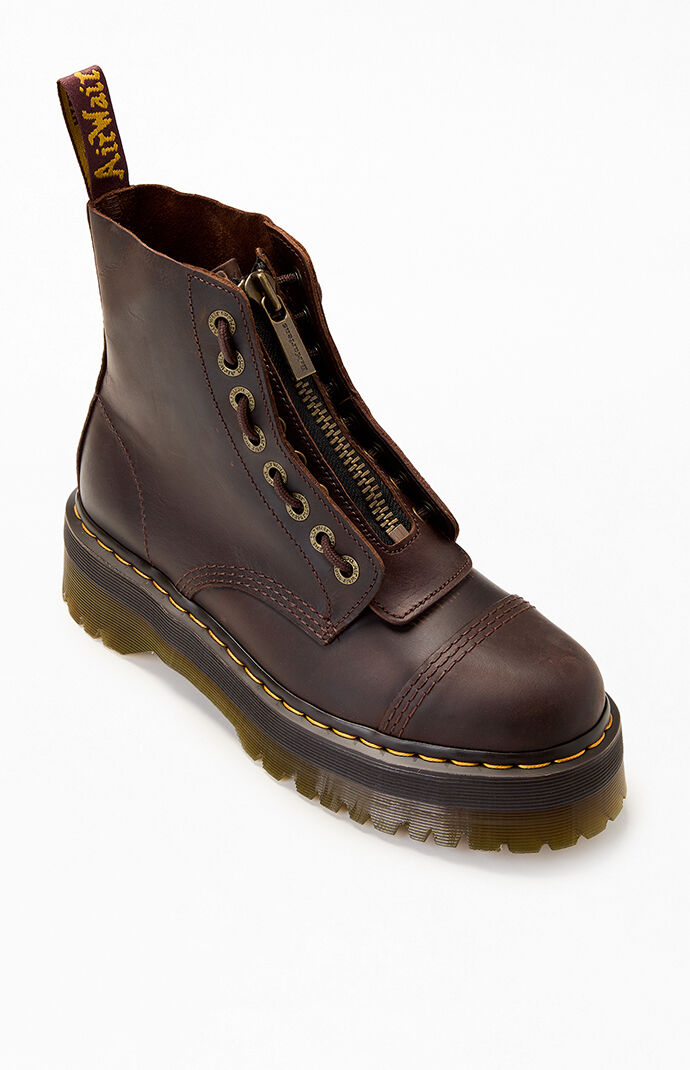 Dr Martens Brown Teacore Sinclair Leather Platform Boots | Pacsun