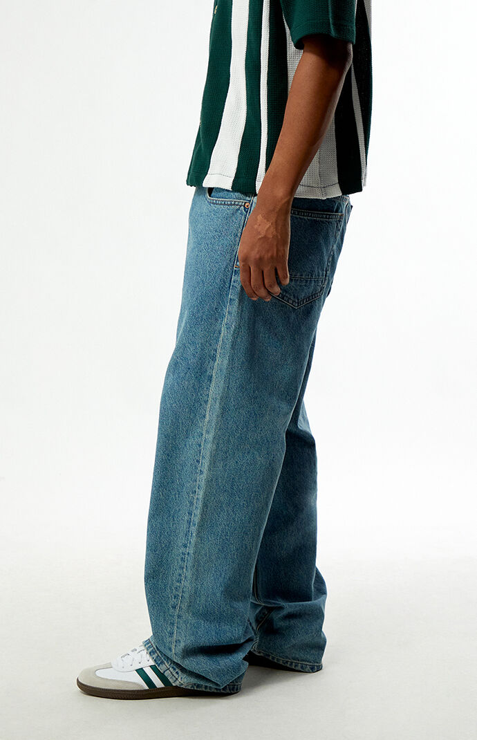 Pacsun Dylan Baggy Jeans Embroidered Patch Medium Blue
