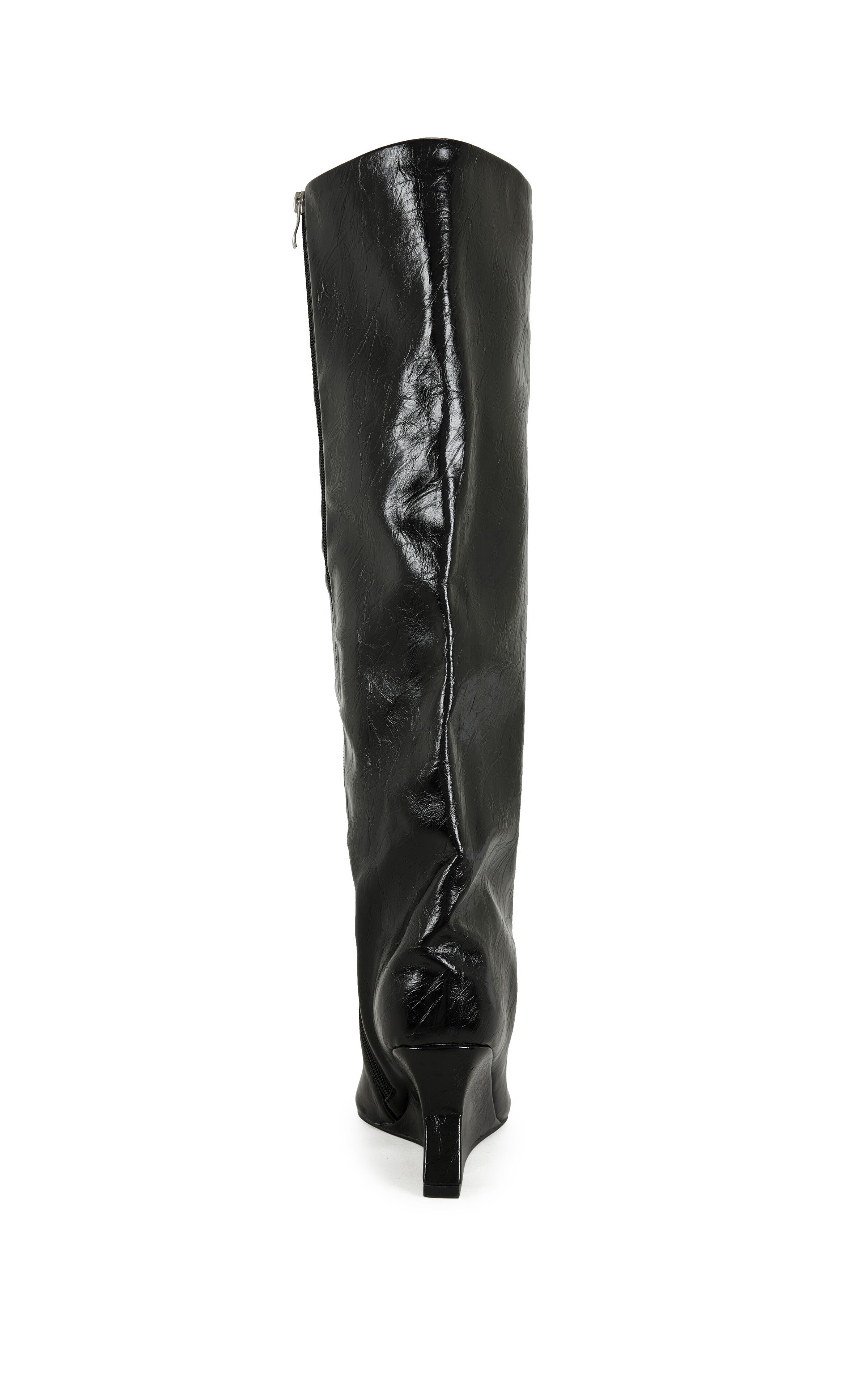AZALEA WANG Women's Kenya Black Wedge Boots
