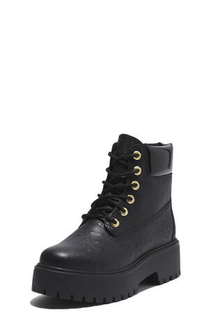Women's Black Stone Street 6inch Lace-Up Waterproof Boots image number 9