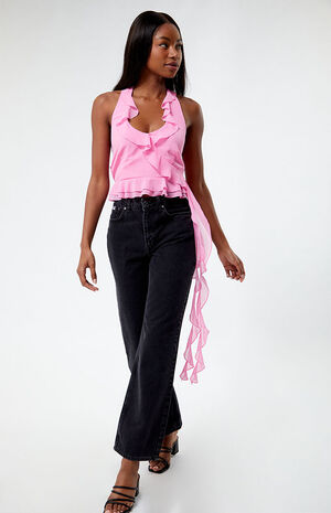 Mesh Ruffle Tank Top image number 2