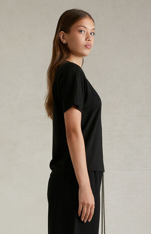 Women's Black T-Shirt image number 3